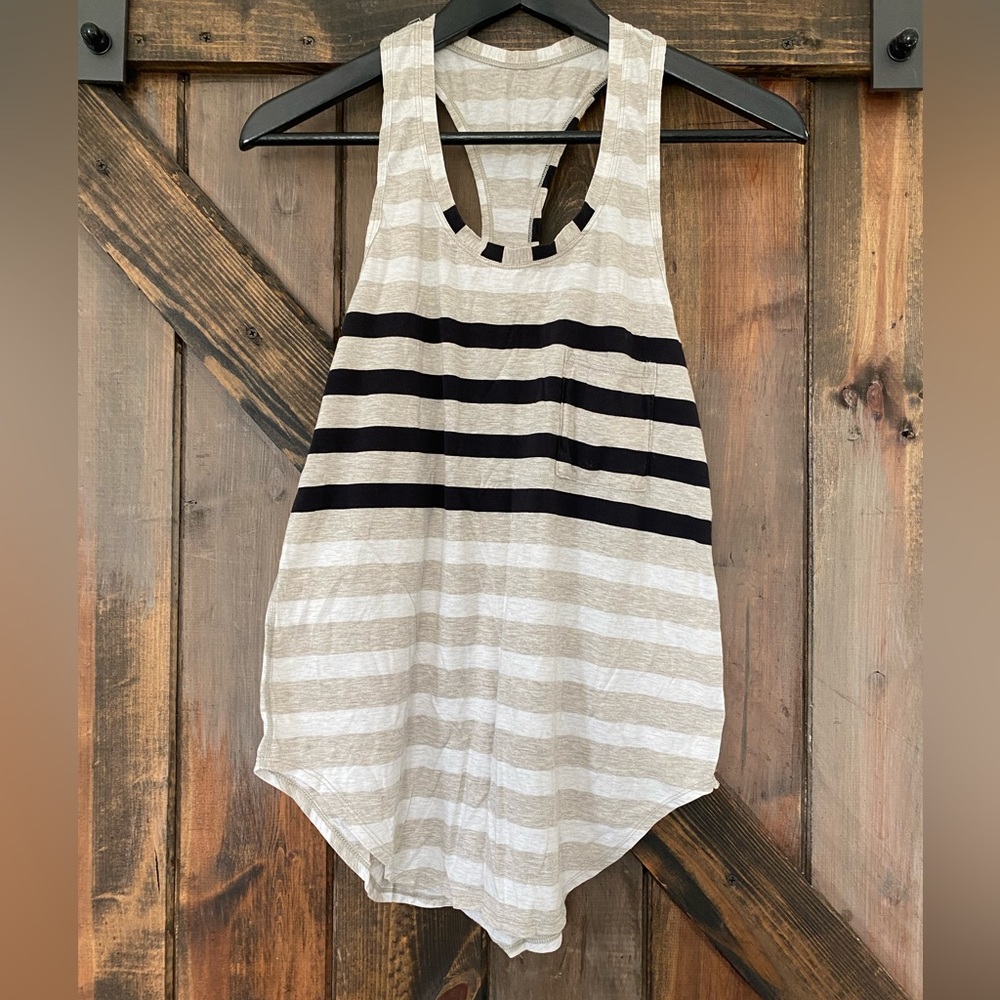 lululemon athletica Striped Racerback Tank Top in Black and Cream